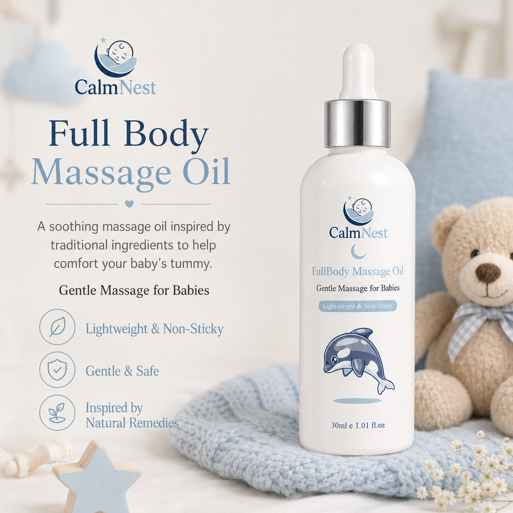 CalmNest Full Body Massage Oil – Gentle Baby Massage Oil | 30ml